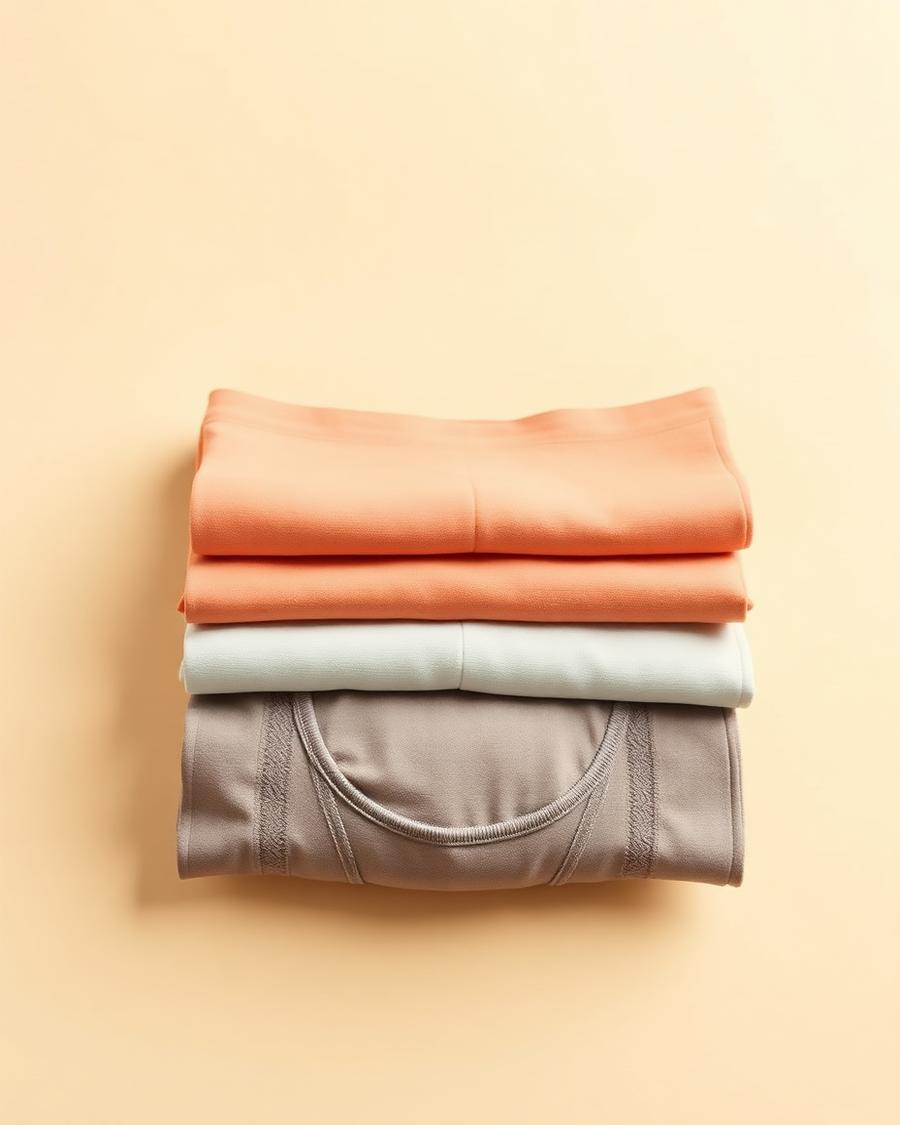 Three folded cotton-modal hipster briefs stacked on ivory paper